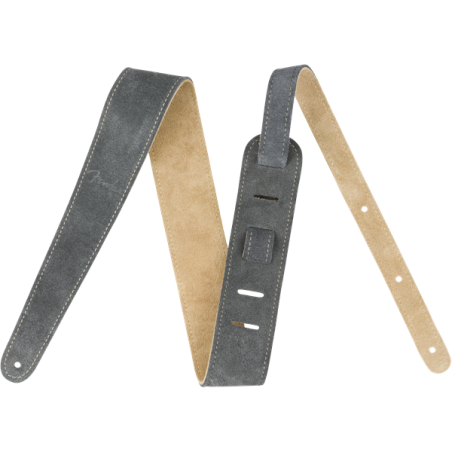 Fender 2" Suede Strap, Gray/Tan, Reversible - 1