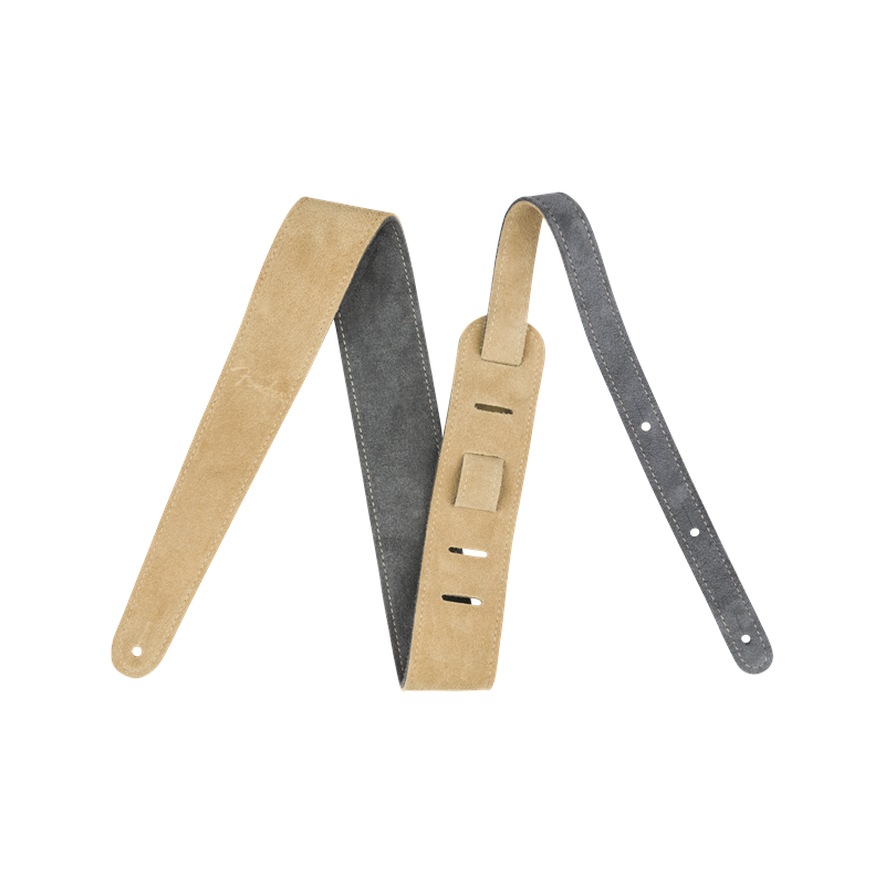 Fender 2" Suede Strap, Gray/Tan, Reversible - 6 Fender 2" Suede Strap, Gray/Tan, Reversible - 6