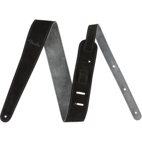Fender 2" Suede Strap, Black/Gray, Reversible - 1