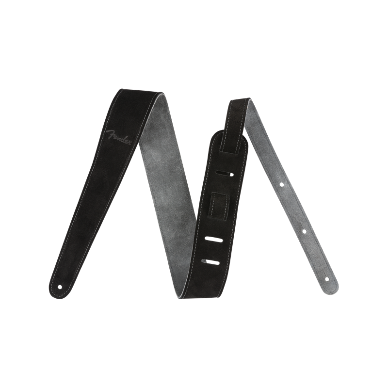 Fender 2" Suede Strap, Black/Gray, Reversible - 1 Fender 2" Suede Strap, Black/Gray, Reversible - 1