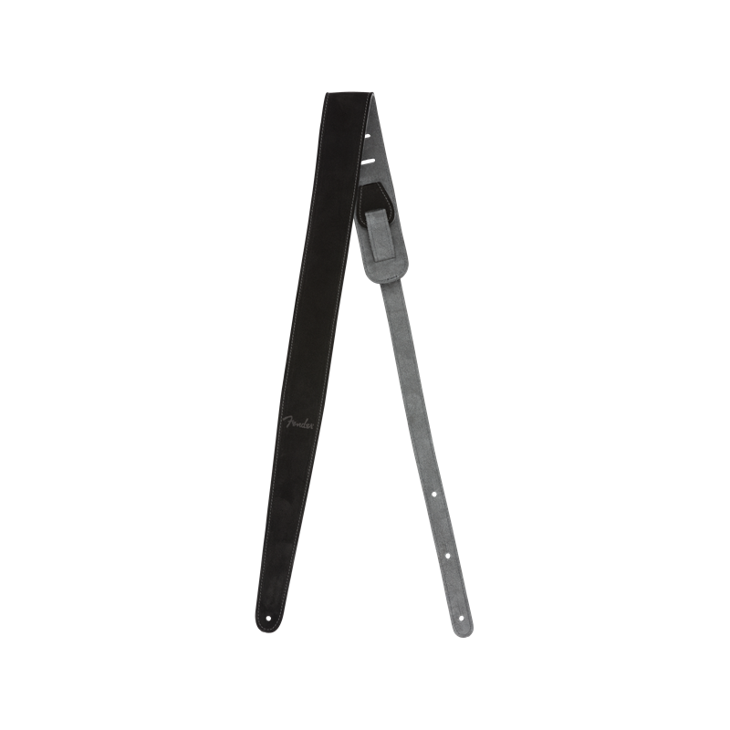 Fender 2" Suede Strap, Black/Gray, Reversible - 2 Fender 2" Suede Strap, Black/Gray, Reversible - 2
