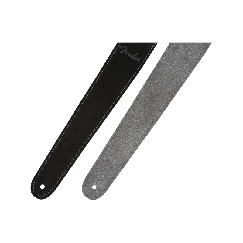 Fender 2" Suede Strap, Black/Gray, Reversible - 4 Fender 2" Suede Strap, Black/Gray, Reversible - 4