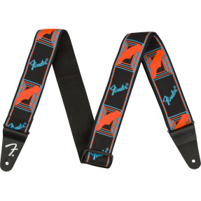 Fender Neon Monogrammed Strap, Blue and Orange, 2" - 1