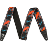 Fender Neon Monogrammed Strap, Blue and Orange, 2" - 1 Fender Neon Monogrammed Strap, Blue and Orange, 2" - 1