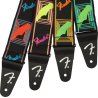 Fender Neon Monogrammed Strap, Blue and Orange, 2" - 3 Fender Neon Monogrammed Strap, Blue and Orange, 2" - 3