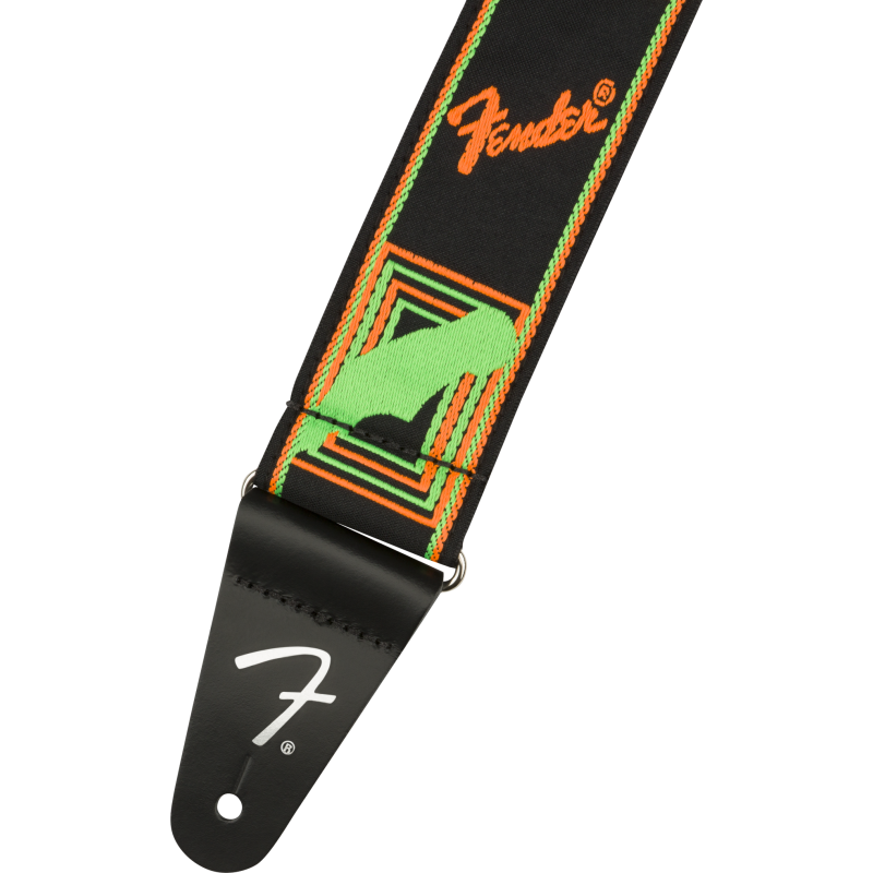 Fender Neon Monogrammed Strap, Green and Orange, 2" - 3 Fender Neon Monogrammed Strap, Green and Orange, 2" - 3