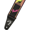 Fender Neon Monogrammed Strap, Pink and Yellow, 2" - 2 Fender Neon Monogrammed Strap, Pink and Yellow, 2" - 2