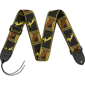 Fender  2" Monogrammed Strap, Black/Yellow/Brown - 1