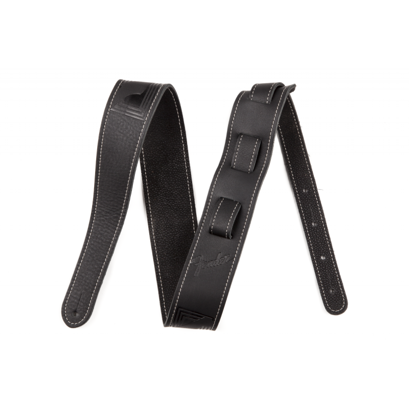Fender  Monogram Leather Strap, Black - 1