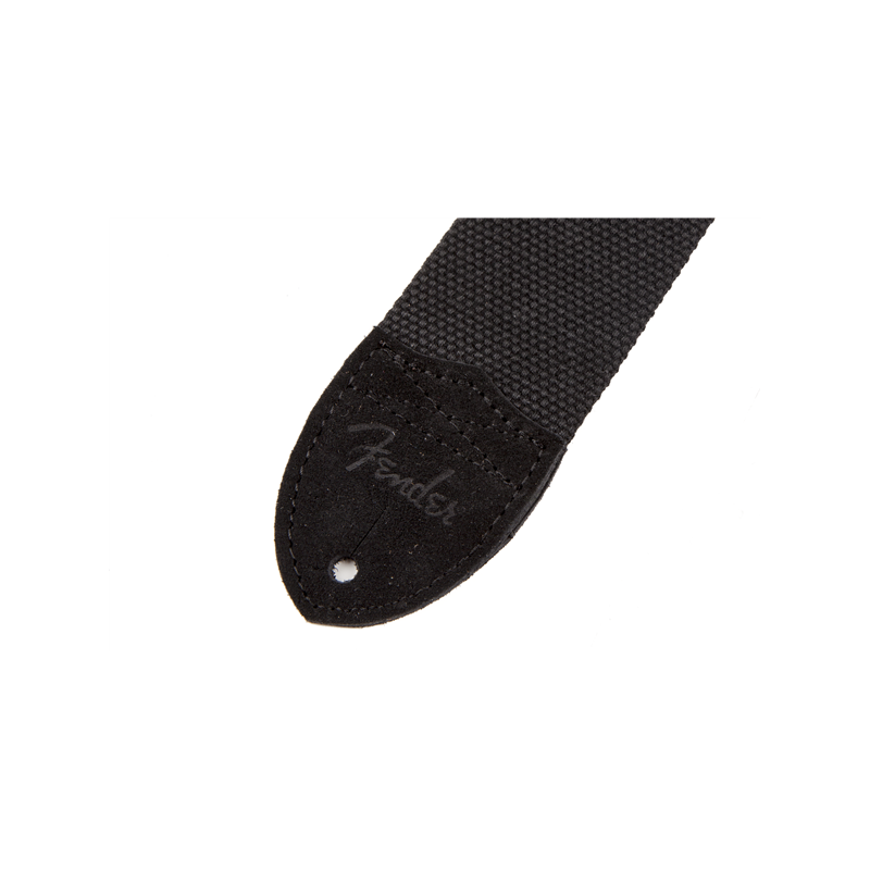 Fender  Cotton/Leather Strap, Black - 2