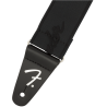 Fender WeighLess 2" Running Logo Strap, Black/Black - 2