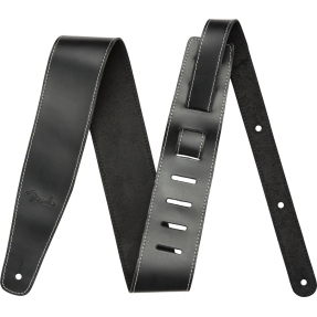 Fender Broken-In Leather Strap, Black 2.5" - 1
