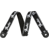 Fender Quick Grip Locking End Strap, Black with White Running Logo, 2" - 1 Fender Quick Grip Locking End Strap, Black with White Running Logo, 2" - 1