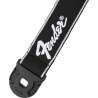 Fender Quick Grip Locking End Strap, Black with White Running Logo, 2" - 2 Fender Quick Grip Locking End Strap, Black with White Running Logo, 2" - 2