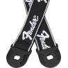 Fender Quick Grip Locking End Strap, Black with White Running Logo, 2" - 3 Fender Quick Grip Locking End Strap, Black with White Running Logo, 2" - 3