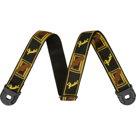 Fender Quick Grip Locking End Strap, Black, Yellow and Brown, 2" - 1