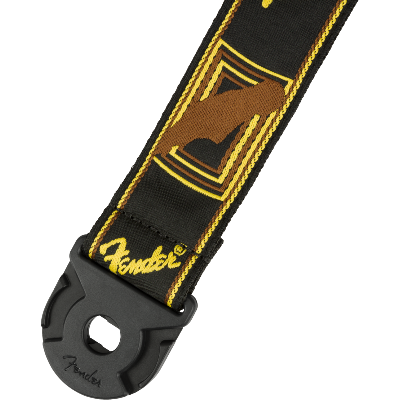 Fender Quick Grip Locking End Strap, Black, Yellow and Brown, 2" - 2 Fender Quick Grip Locking End Strap, Black, Yellow and Brown, 2" - 2