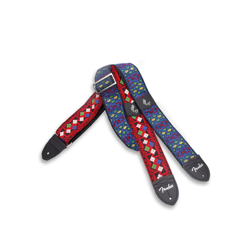 Fender Eric Johnson "The Walter" Signature Strap, Blue with Multi-Colored Triangle Pattern - 3