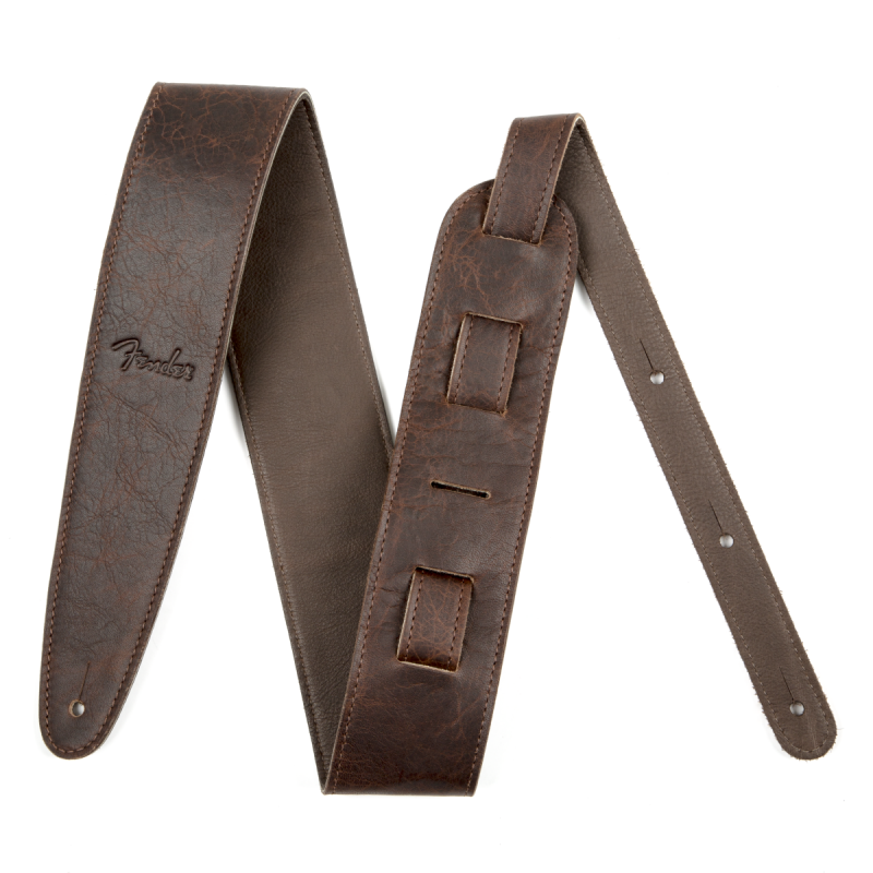 Fender Artisan Crafted Leather Strap, 2.5" Brown - 1