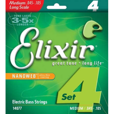 ELIXIR 14077 NanoWeb Bass 4-String - Struny do basu 45-105