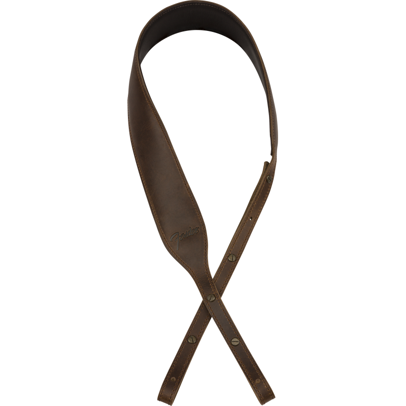 Fender Paramount Banjo Leather Strap, Brown - 1 Fender Paramount Banjo Leather Strap, Brown - 1