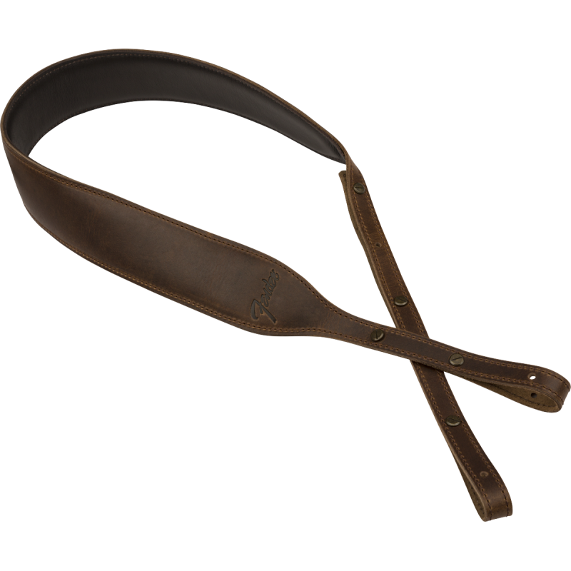 Fender Paramount Banjo Leather Strap, Brown - 2 Fender Paramount Banjo Leather Strap, Brown - 2