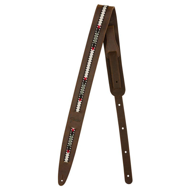 Fender Paramount Acoustic Leather Strap, Brown - 1 Fender Paramount Acoustic Leather Strap, Brown - 1