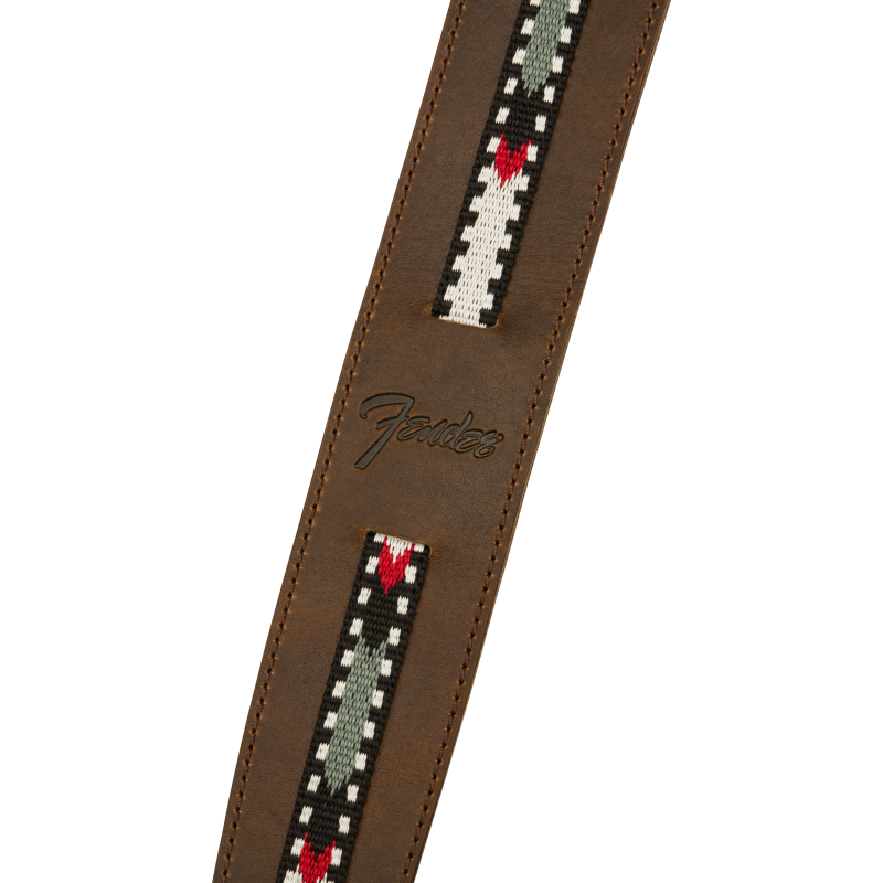Fender Paramount Acoustic Leather Strap, Brown - 2 Fender Paramount Acoustic Leather Strap, Brown - 2