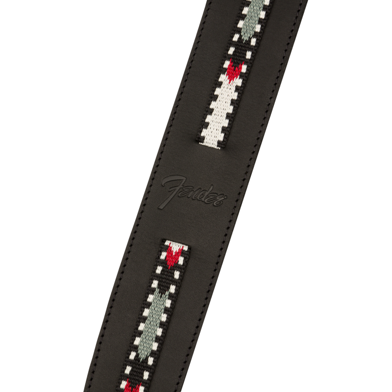 Fender Paramount Acoustic Leather Strap, Black - 2 Fender Paramount Acoustic Leather Strap, Black - 2