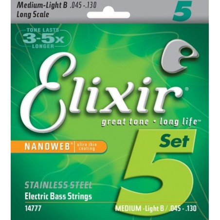 ELIXIR 14777 Bass SS 5-String - Struny do basu 45-130