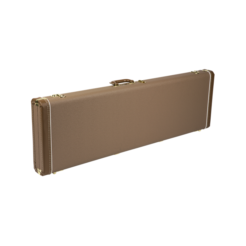 Fender G&G Deluxe Jazz Bass Hardshell Case, Brown with Gold Plush Interior - 1 Fender G&G Deluxe Jazz Bass Hardshell Case, Brown with Gold Plush Interior - 1