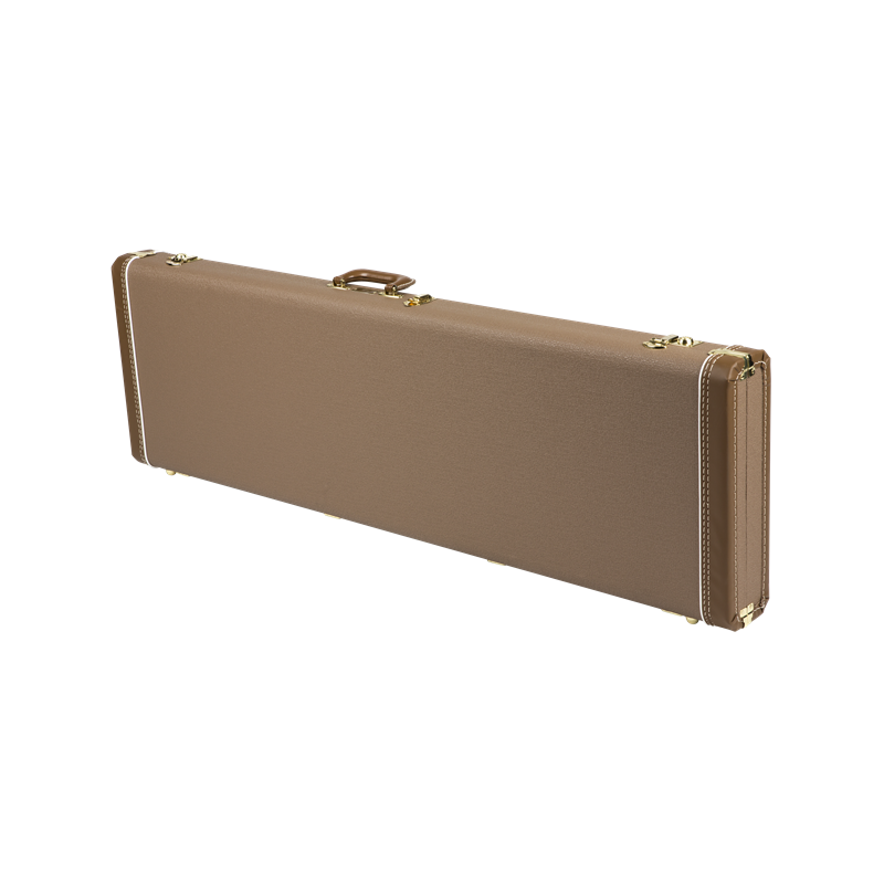 Fender G&G Deluxe Jazz Bass Hardshell Case, Brown with Gold Plush Interior - 2 Fender G&G Deluxe Jazz Bass Hardshell Case, Brown with Gold Plush Interior - 2