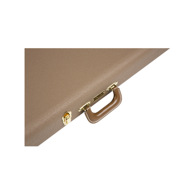 Fender G&G Deluxe Jazz Bass Hardshell Case, Brown with Gold Plush Interior - 4 Fender G&G Deluxe Jazz Bass Hardshell Case, Brown with Gold Plush Interior - 4
