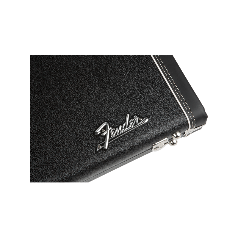 Fender G&G Deluxe Precision Bass Hardshell Case, Black with Orange Plush Interior, Fender Amp Logo - 5