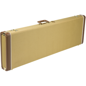 Fender G&G Deluxe Precision Bass Hardshell Case, Tweed with Red Poodle Plush Interior - 1