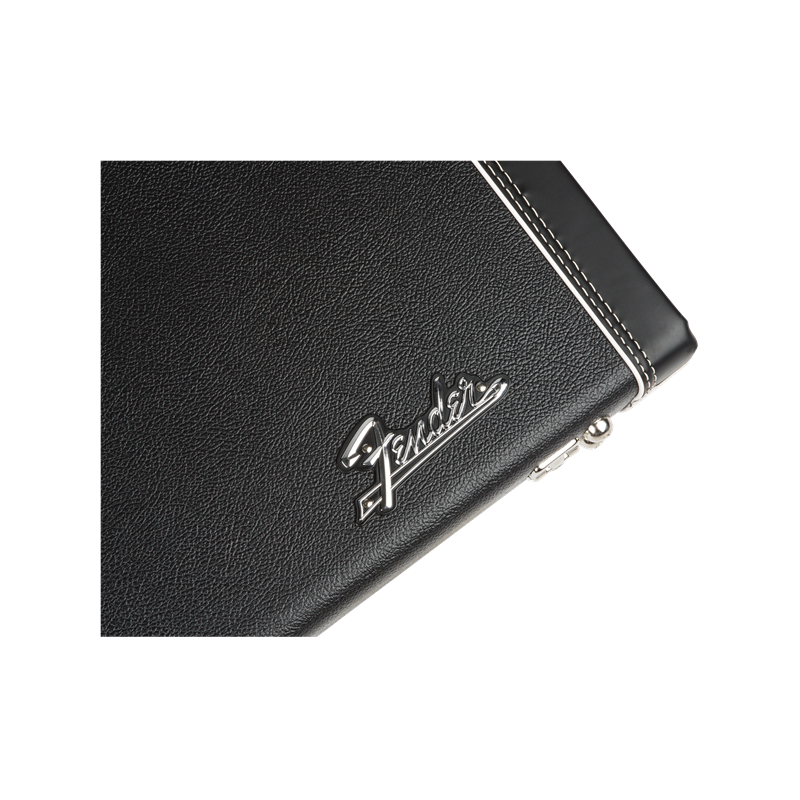 Fender G&G Deluxe Strat/Tele Hardshell Case, Black with Orange Plush Interior, Fender Amp Logo - 3