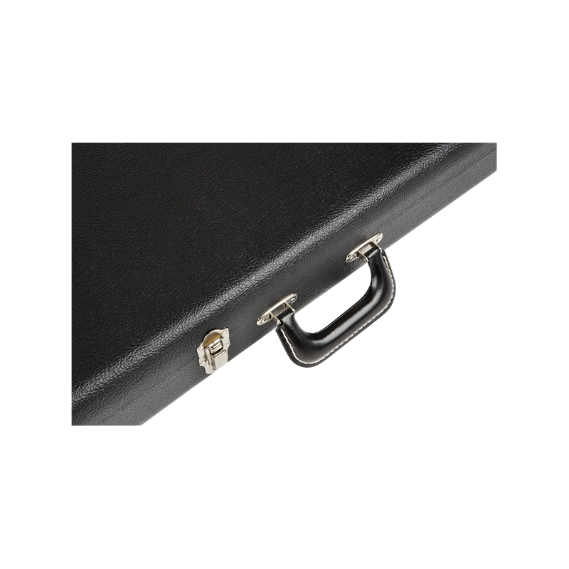 Fender G&G Deluxe Strat/Tele Hardshell Case, Black with Orange Plush Interior, Fender Amp Logo - 4