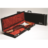 Fender G&G Deluxe Strat/Tele Hardshell Case, Black with Orange Plush Interior, Fender Amp Logo - 6