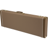 Fender G&G Deluxe Strat/Tele Hardshell Case, Brown with Gold Plush Interior - 2