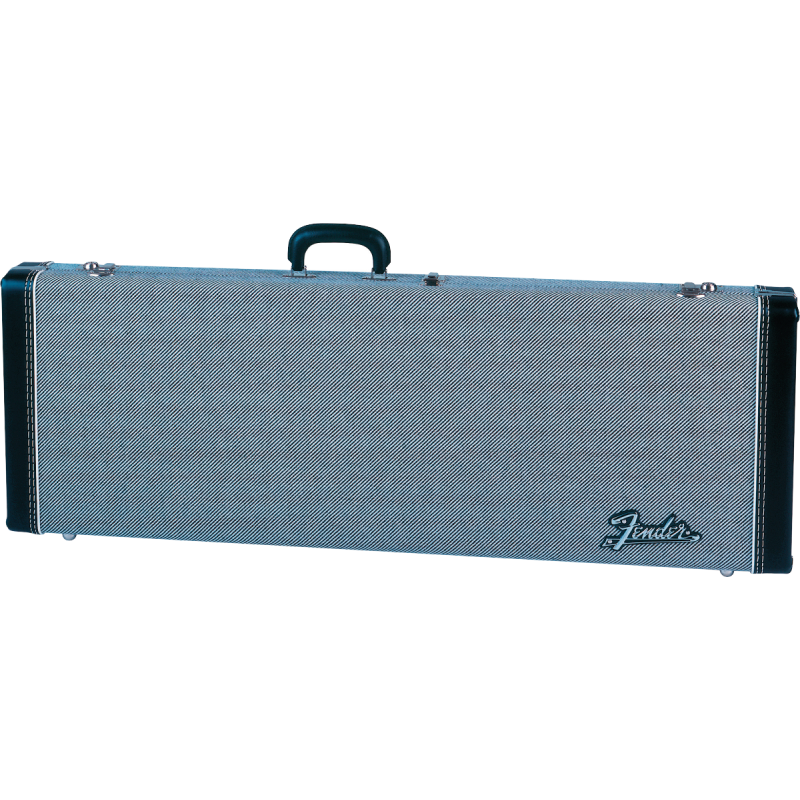 Fender G&G Deluxe Strat/Tele Hardshell Case, Black Tweed with Black Interior - 1