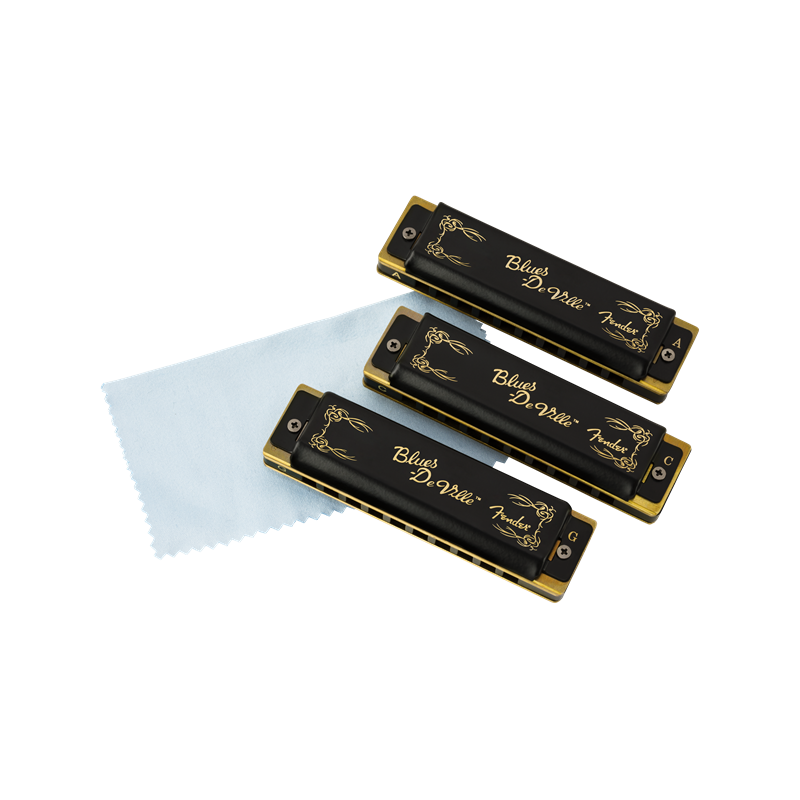 Fender Blues DeVille Harmonicas - 3-Pack with Case - 4 Fender Blues DeVille Harmonicas - 3-Pack with Case - 4