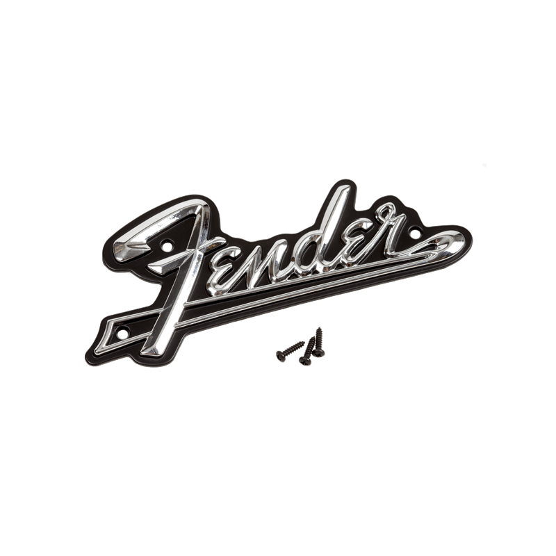 Fender Fender® Black Panel Amplifier Logo, Silver/Black - 1 Fender Fender® Black Panel Amplifier Logo, Silver/Black - 1