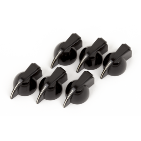 Fender Pure Vintage Black "Chicken Head" Amplifier Knobs, (6) - 1
