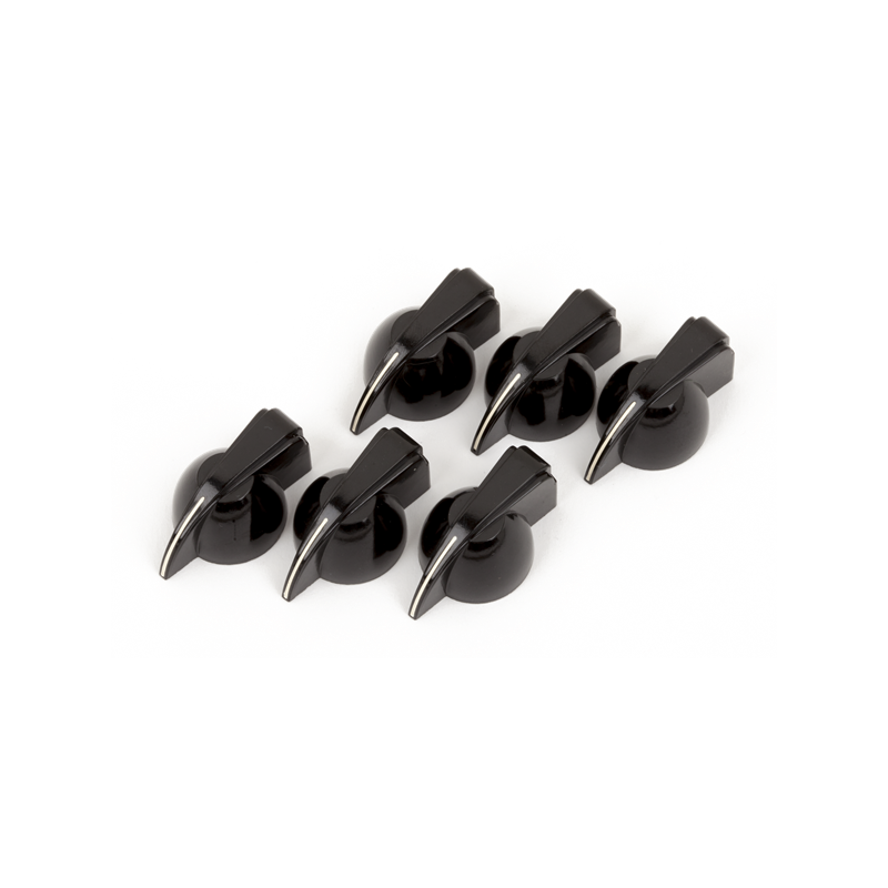 Fender Pure Vintage Black "Chicken Head" Amplifier Knobs, (6) - 1 Fender Pure Vintage Black "Chicken Head" Amplifier Knobs, (6) - 1