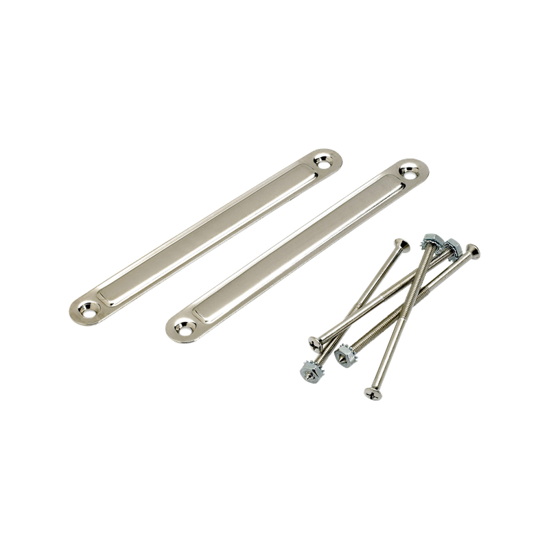 Fender Pure Vintage Large Chassis Straps, (2), Nickel - 1 Fender Pure Vintage Large Chassis Straps, (2), Nickel - 1