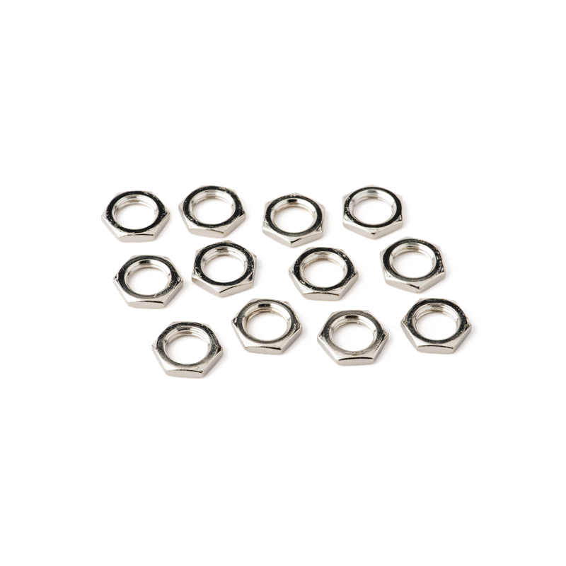 Fender Amplifier Jack Nuts, Hex 7/16 - 20 X 1/8, Nickel (12) - 1 Fender Amplifier Jack Nuts, Hex 7/16 - 20 X 1/8, Nickel (12) - 1