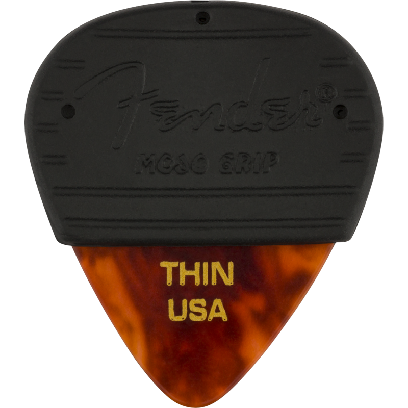 Fender Mojo Grip Picks, Celluloid, Thin, 3-Pack, Tortoiseshell - 1 Fender Mojo Grip Picks, Celluloid, Thin, 3-Pack, Tortoiseshell - 1