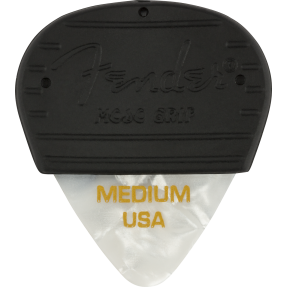 Fender Mojo Grip Picks, Celluloid, Medium, 3-Pack, White Moto - 1