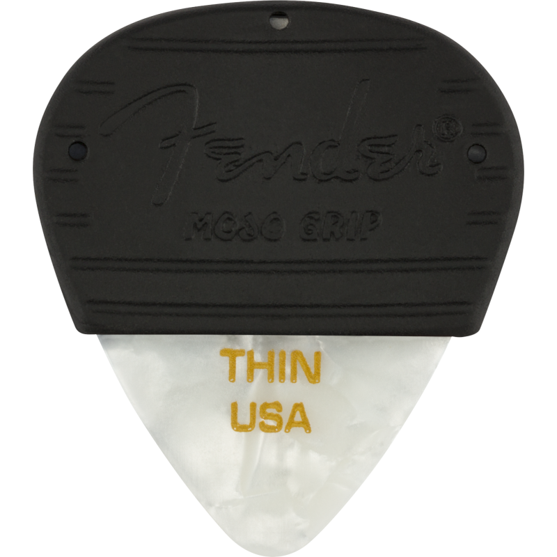Fender Mojo Grip Picks, Celluloid, Thin, 3-Pack, White Moto - 1 Fender Mojo Grip Picks, Celluloid, Thin, 3-Pack, White Moto - 1