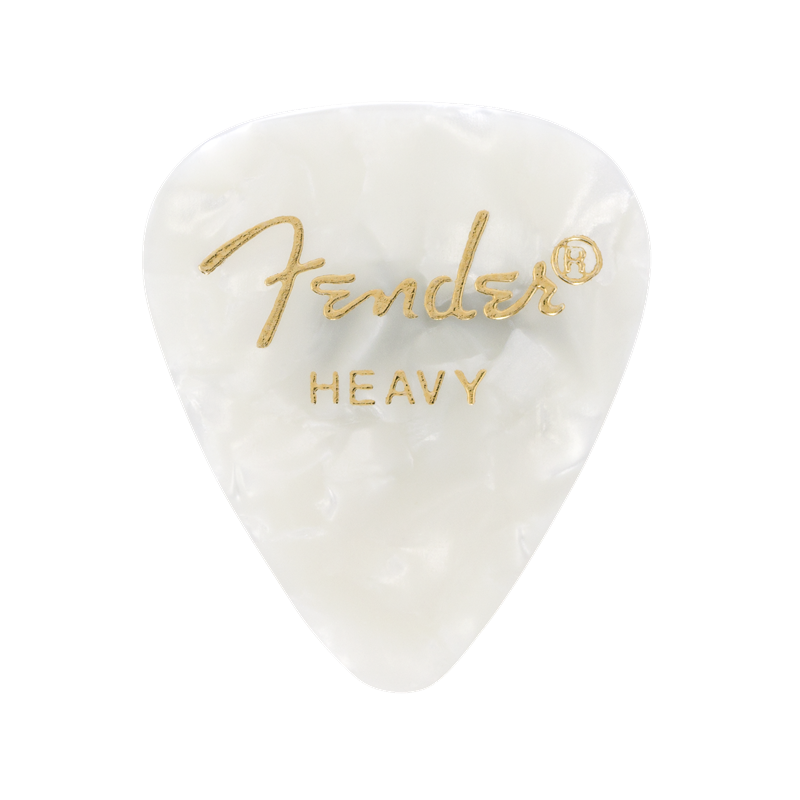 Fender Premium Celluloid 351 Shape Picks, Heavy, White Moto, 144-Pack - 1